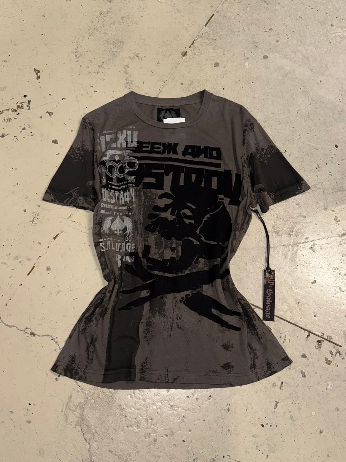 Salvage skull patch lettering top 상품이미지2