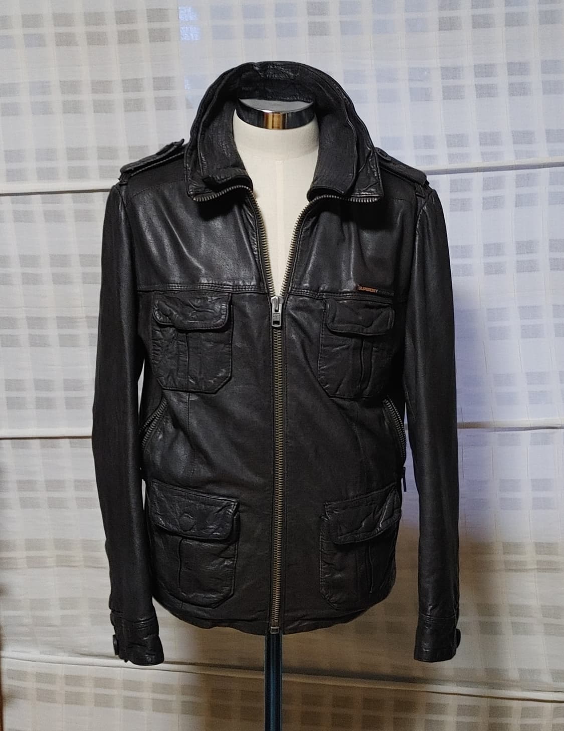 (100% 가죽) 슈퍼드라이 브라운 가죽 자켓 M (95~100) 상품이미지4