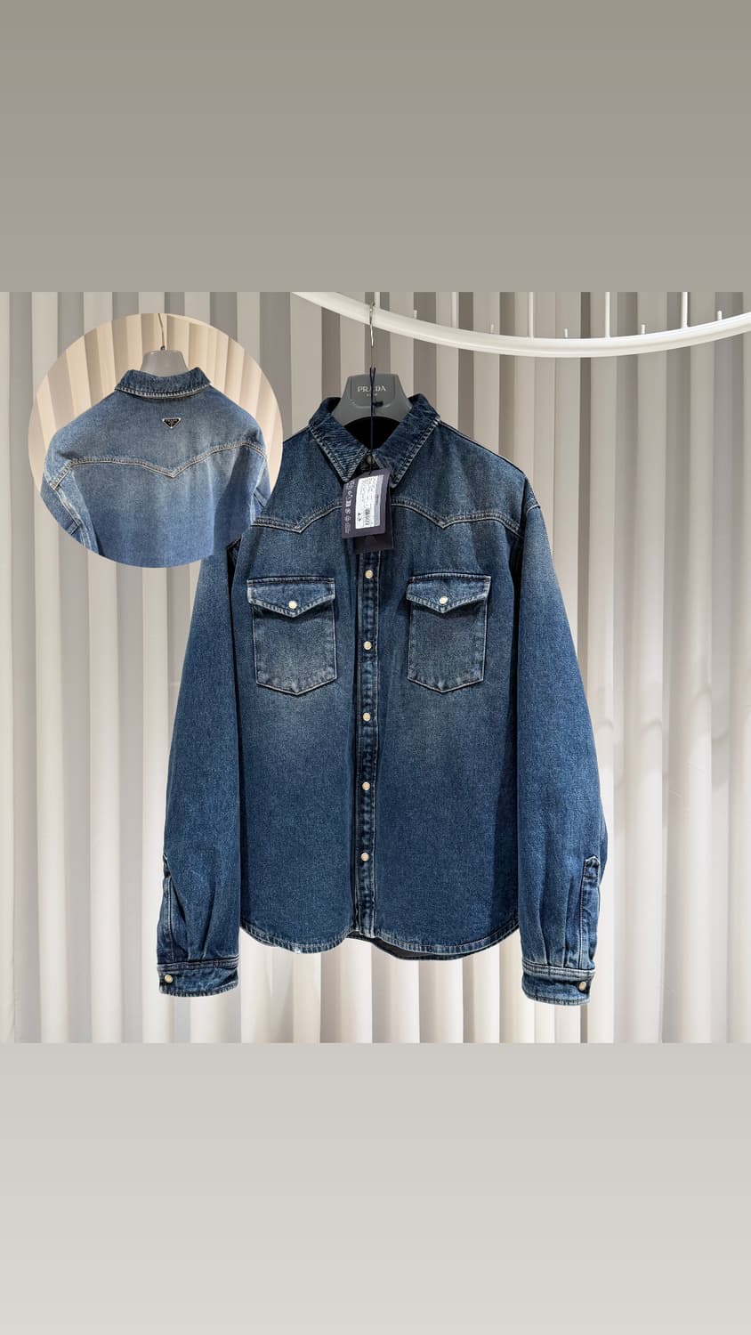 (S+/S) / 프라다 투 포켓 삼각로고 데님 패딩 자켓 상품이미지1