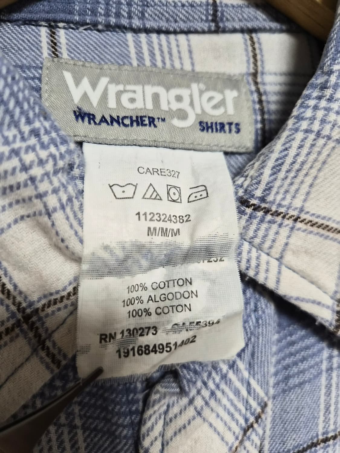 랭글러Wrangler 체크 웨스턴 셔츠 M사이즈 - S289 상품이미지4
