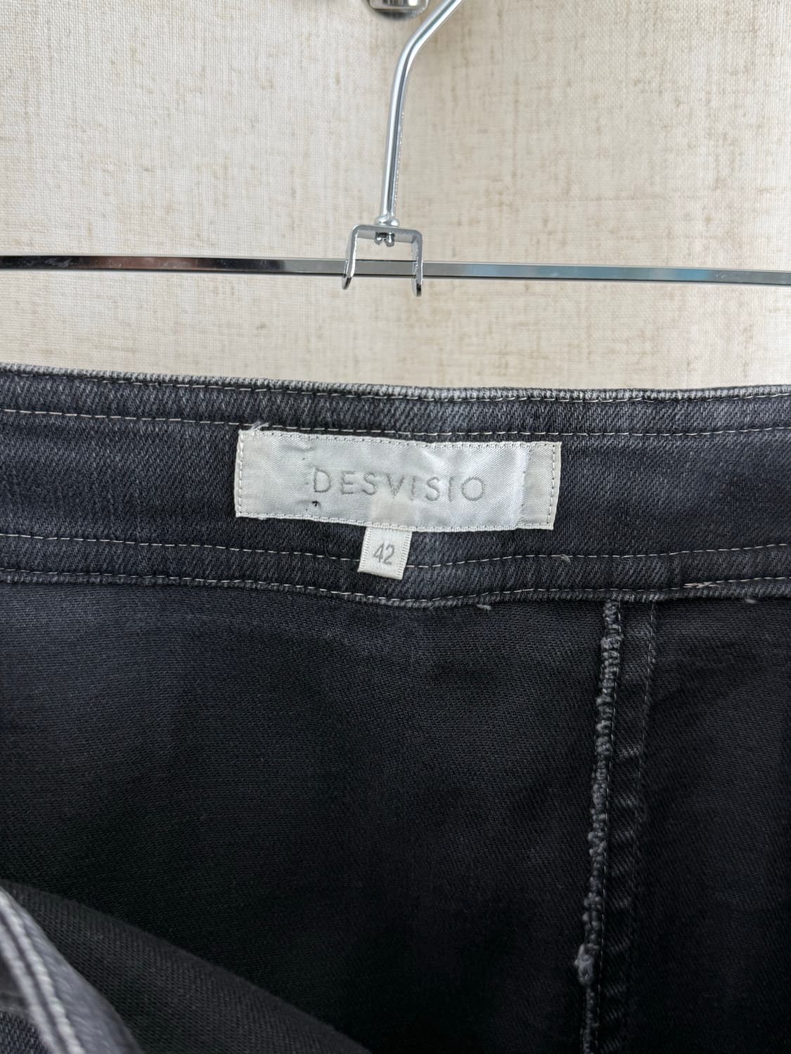 DESVISIO 곡선 절개 비대칭 데님 미디 스커트 상품이미지8