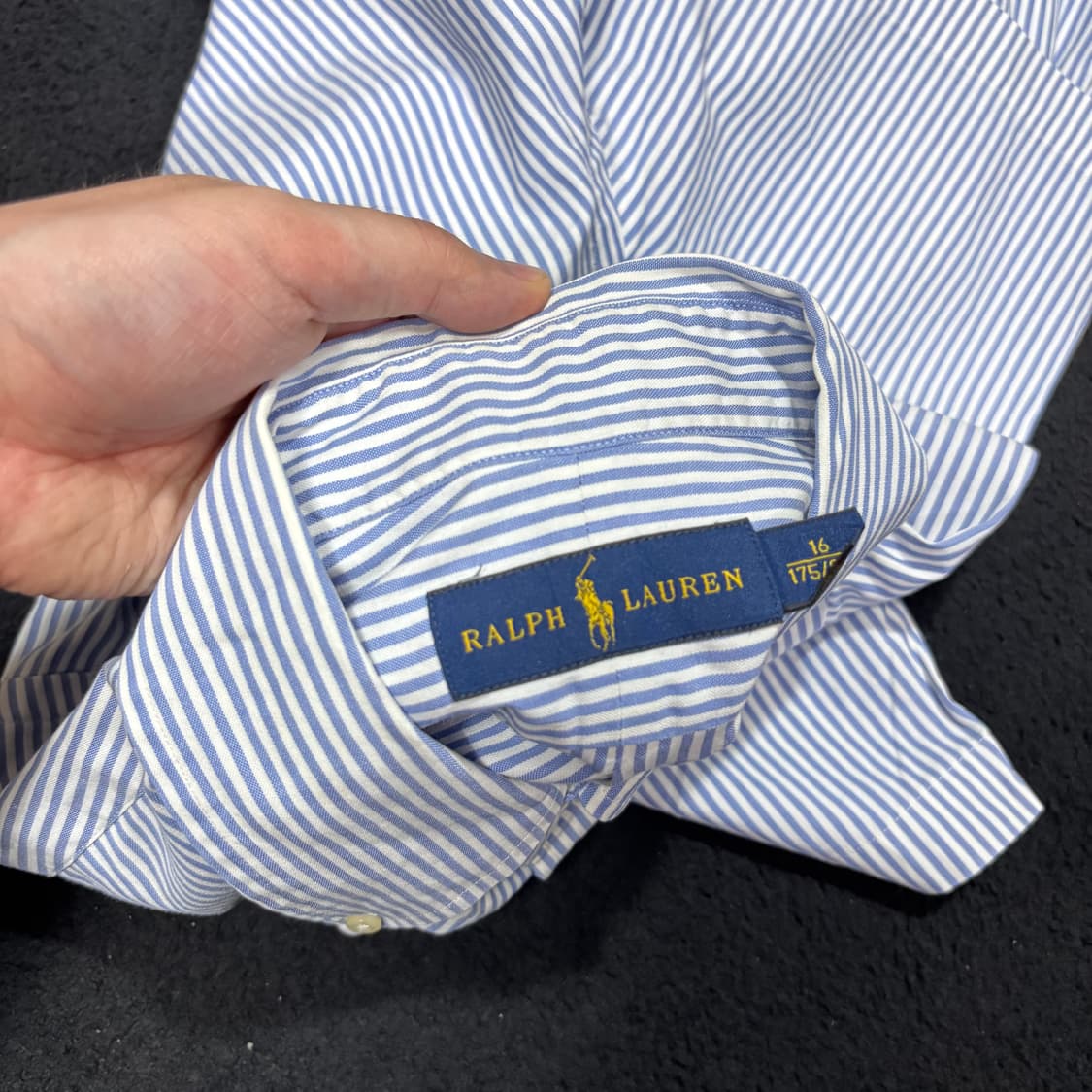 M 폴로 랄프로렌 스카이블루 스트라이프 반팔셔츠 상품이미지4