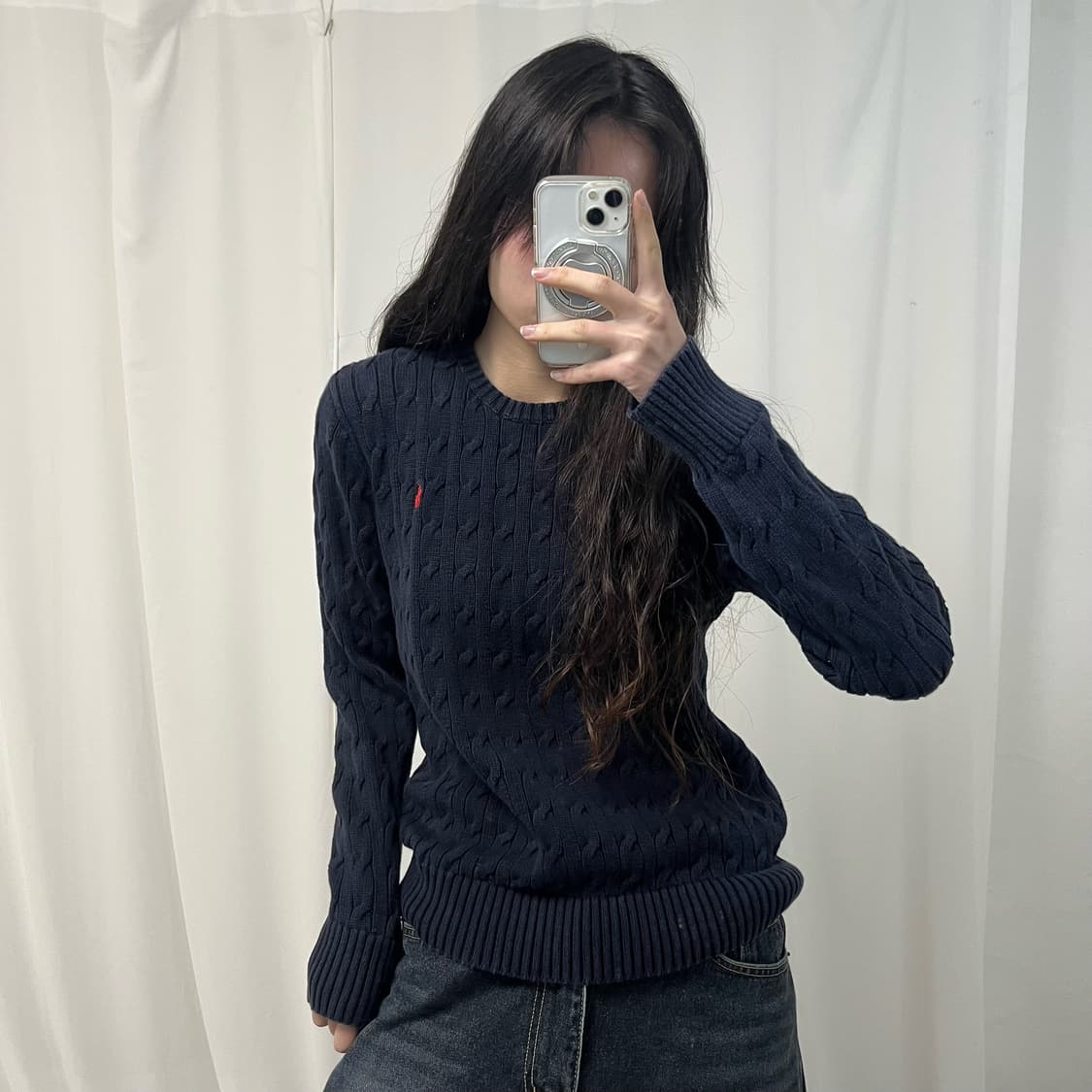 Polo Navy Cable Knit 상품이미지1