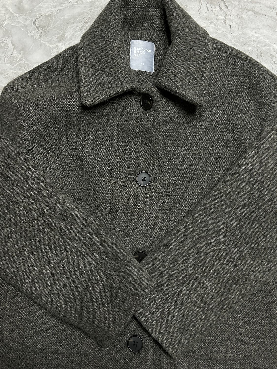 에잇세컨즈 애쉬 스탠드 칼라 쇼트 재킷 브라운 XS 상품이미지6