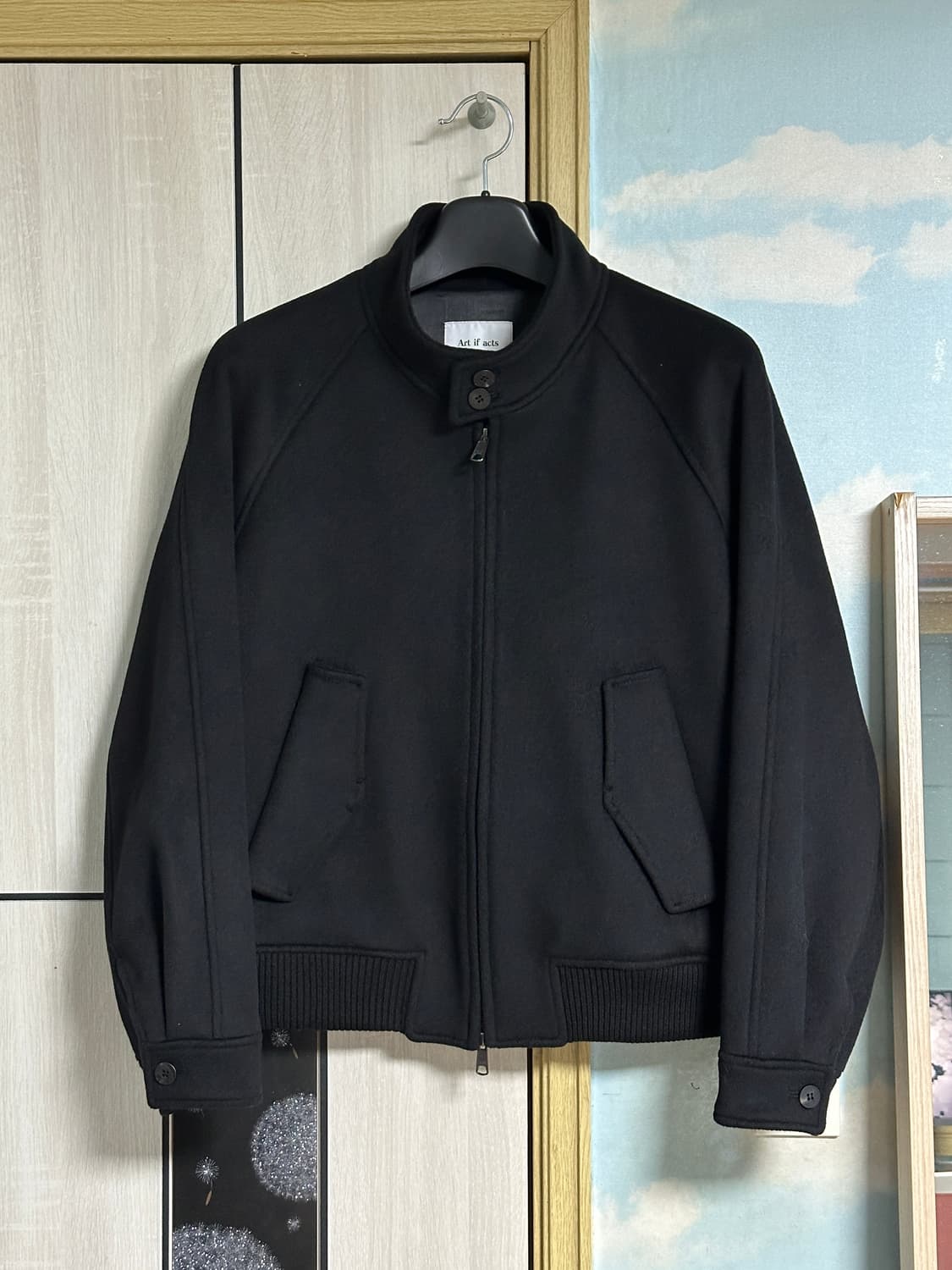 (새상품/M) 아트이프액츠 캐시미어 세인트 해링턴자켓 블랙 상품이미지2