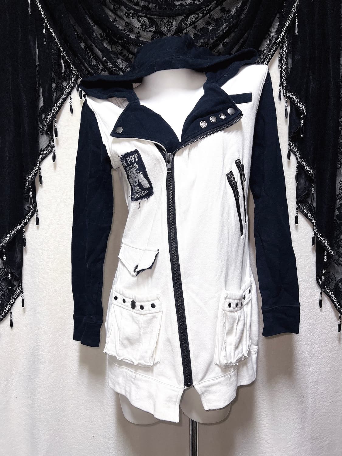 섹스팟리벤지 고스펑크 스컬 y2k 그런지 후드집업 자켓 emo 서브컬쳐 상품이미지5