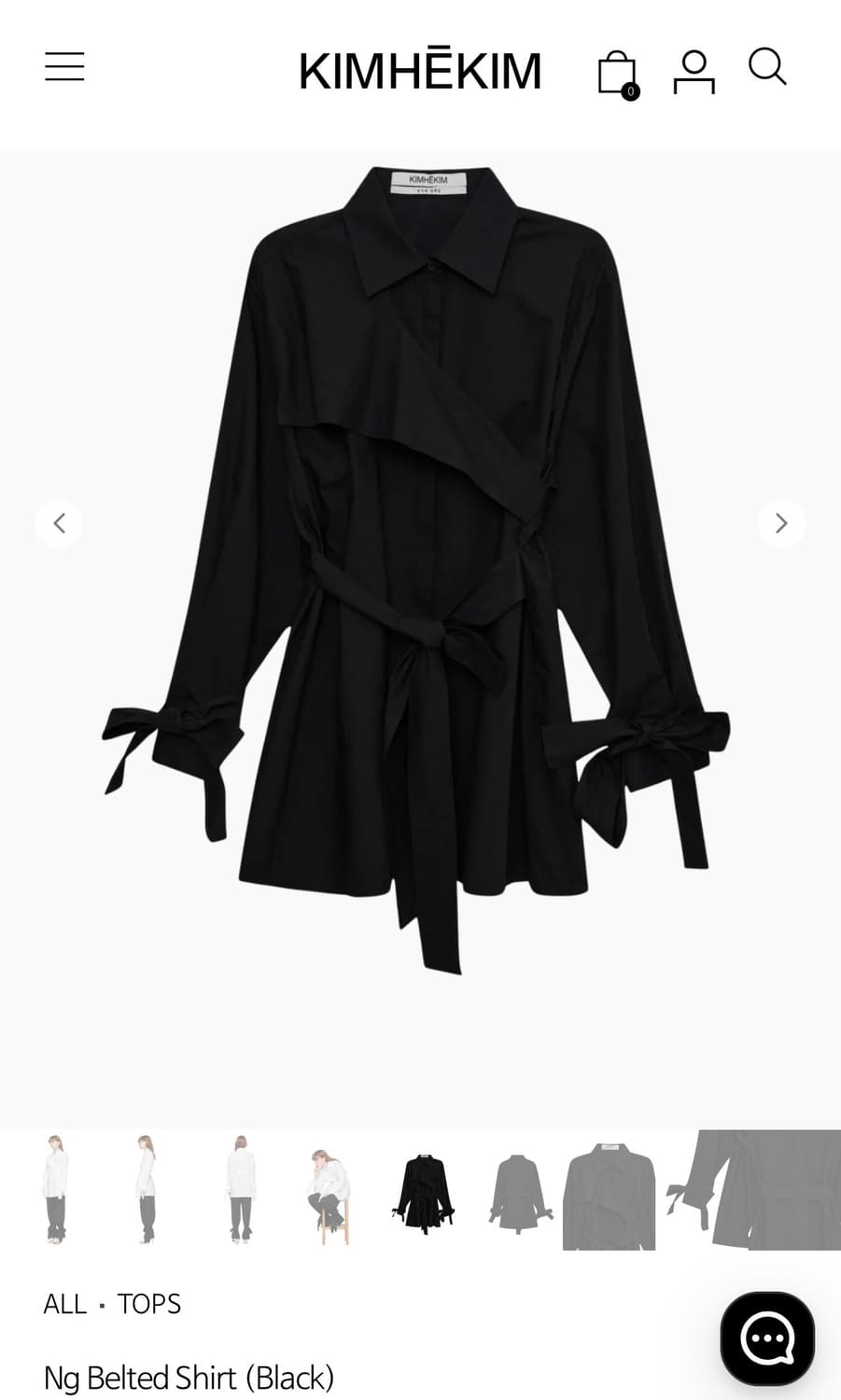 KIMHEKIM 여성용 벨트 셔츠 블랙 36 새상품 상품이미지5