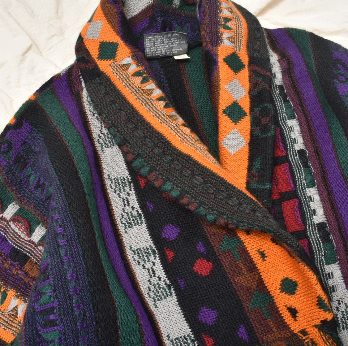 쿠지 크롭 케이블 코튼 니트 스웨터 숄카라 가디건 M N0716 상품이미지3