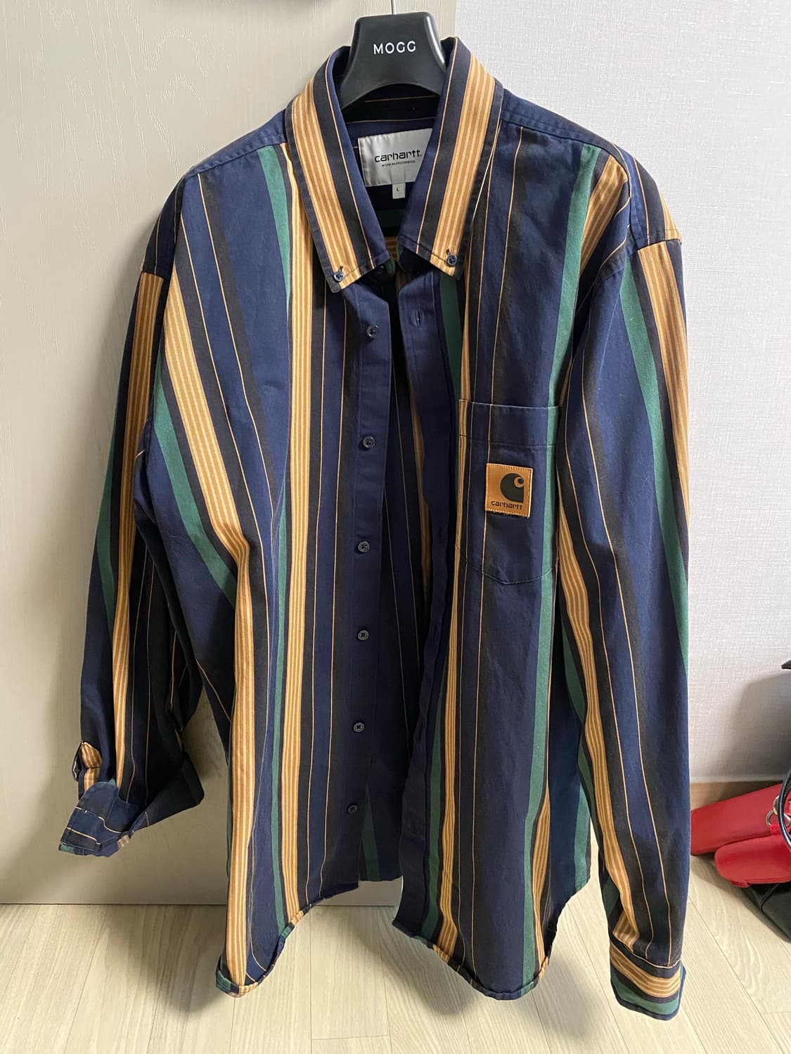 [L]칼하트 wip 스트라이프 워크 셔츠 상품이미지1
