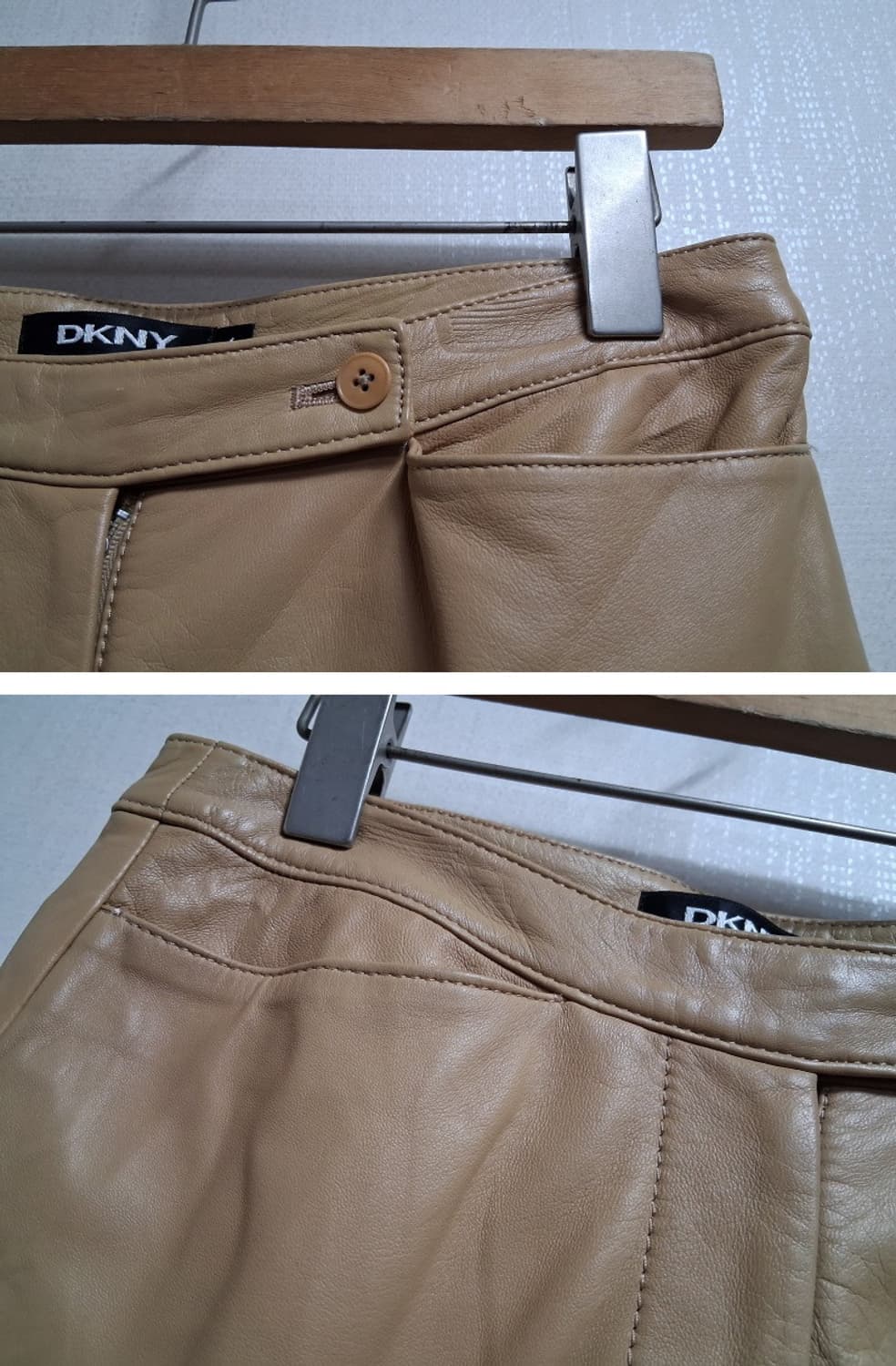 일본빈티지 DKNY 디케이엔와이 여성 양가죽팬츠 리얼 램스킨 안감유 26 상품이미지3