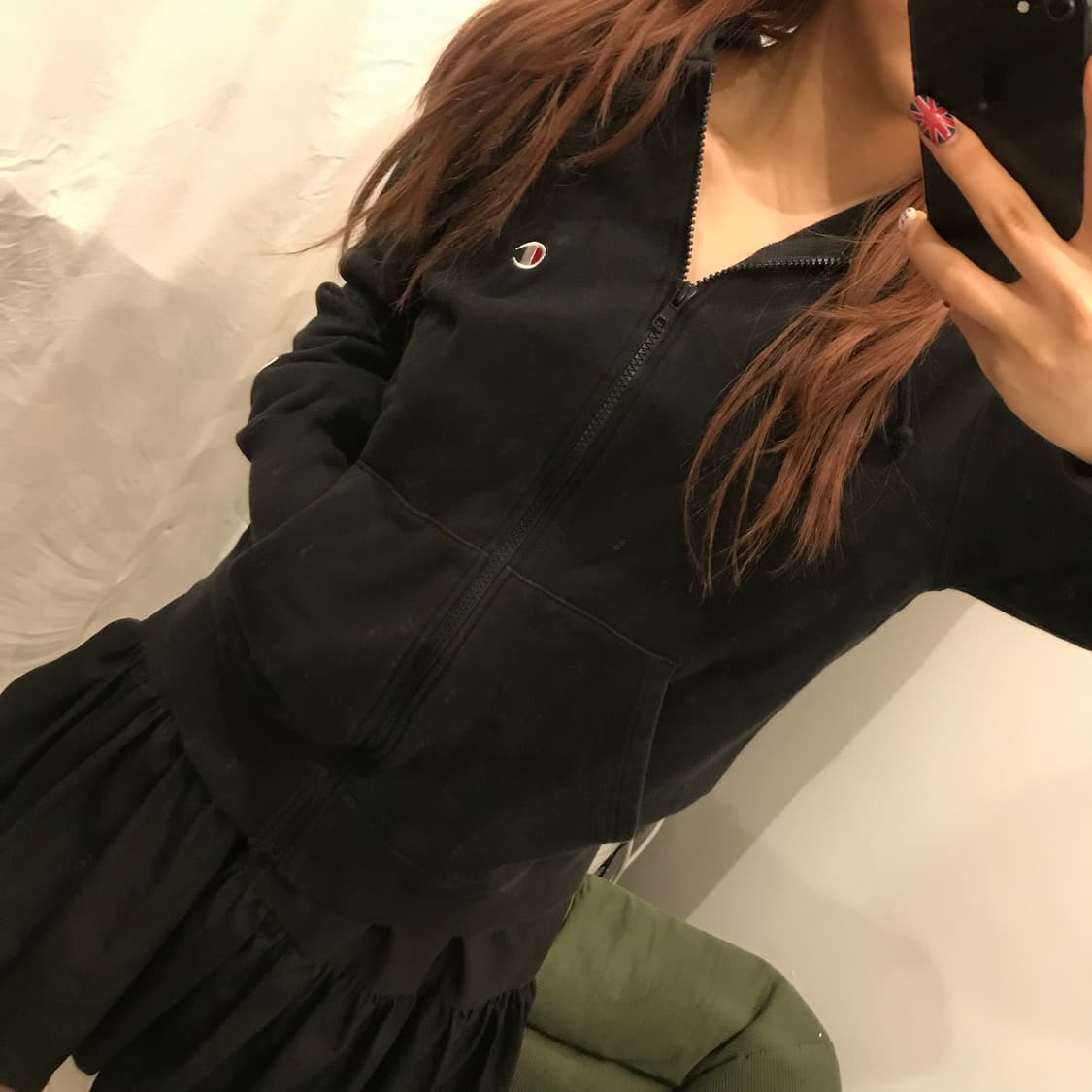 Champion 챔피온 베이직 크롭 후드티 상품이미지2