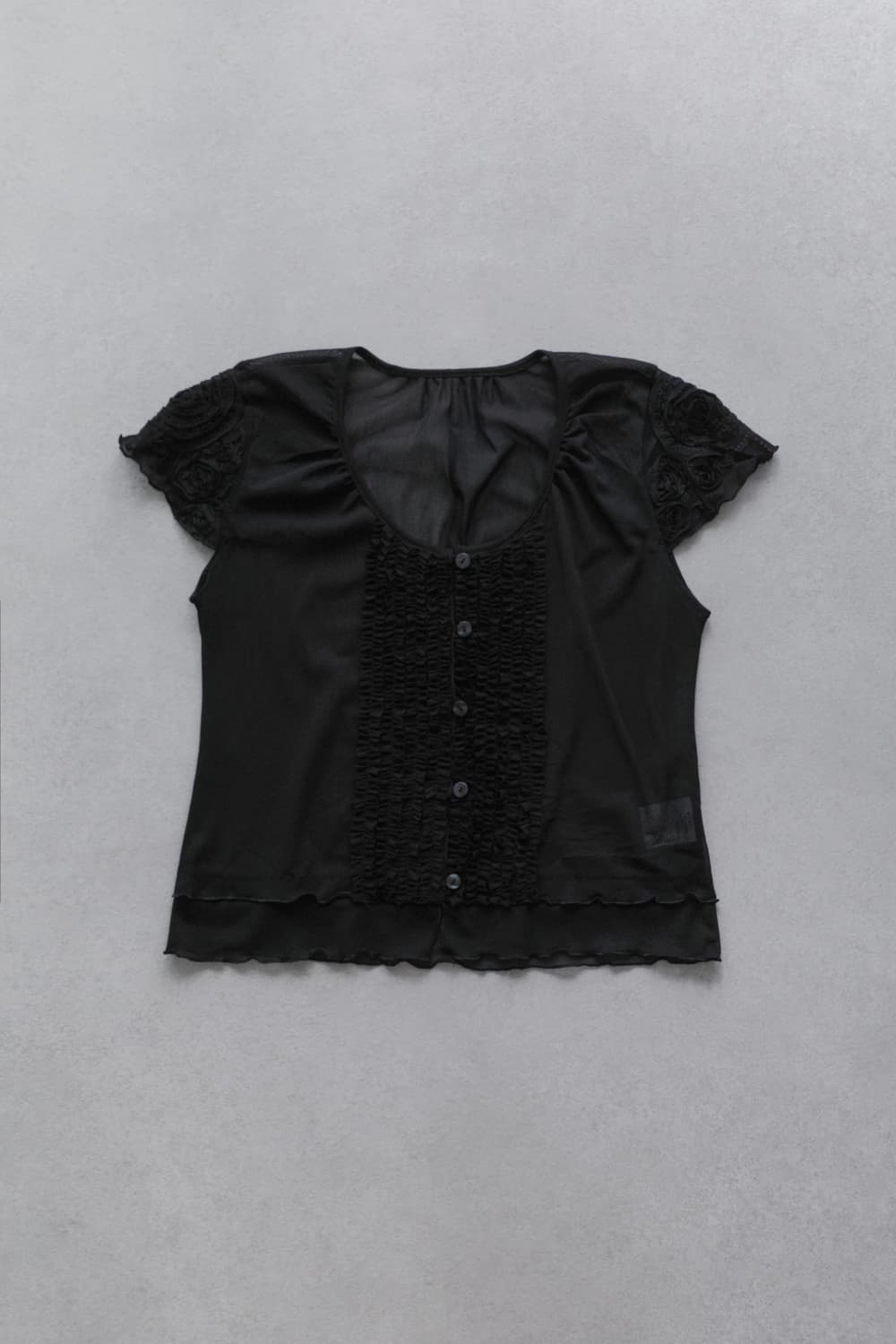 flower see-through half blouse 상품이미지1