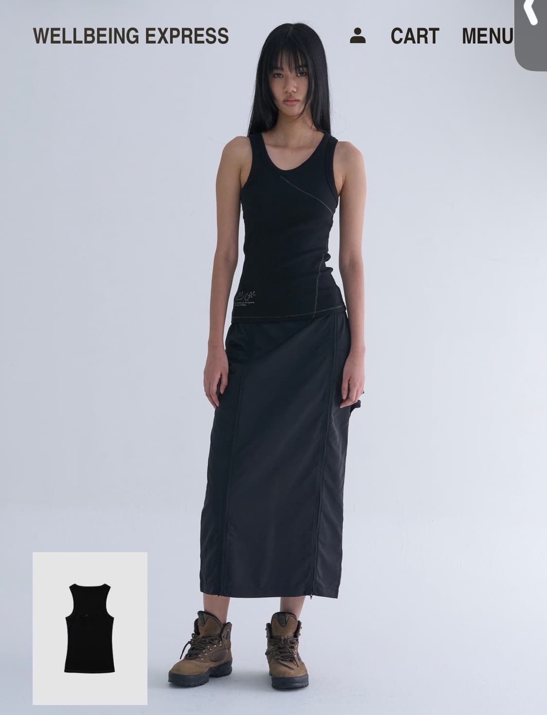웰빙익스프레스 stiched sleeveless black 상품이미지3