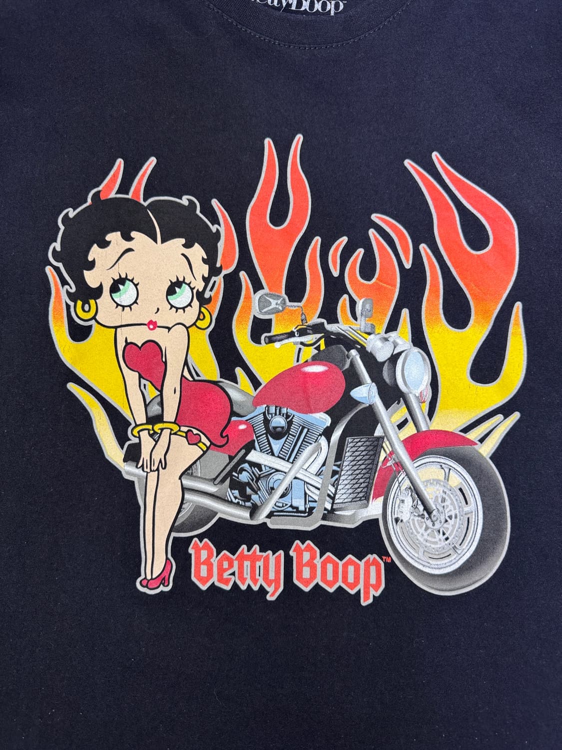 빈티지 베티붑 BETTYBOOP 플레임바이크 티셔츠 L 상품이미지2