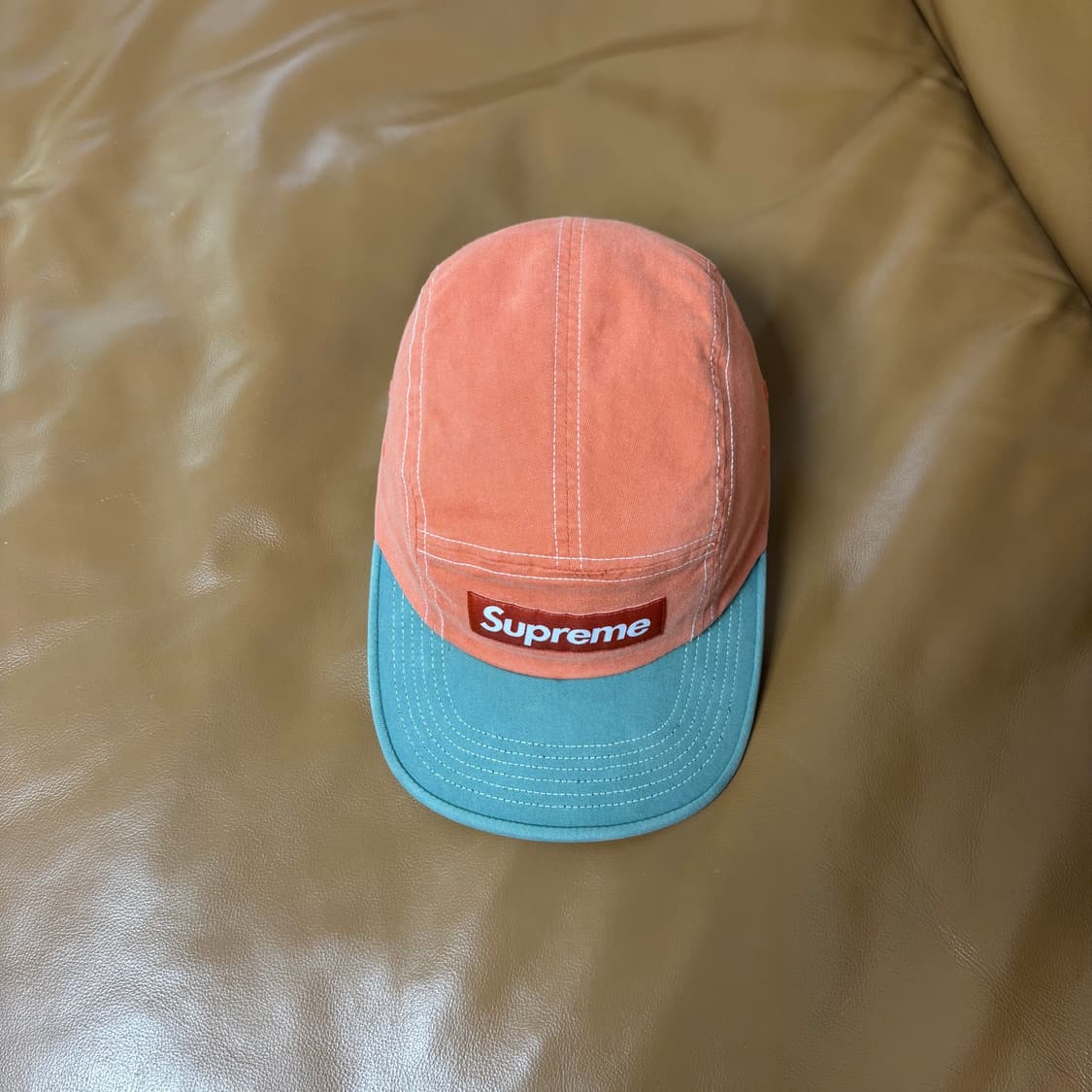Supreme 슈프림 22ss 투톤 트윌 오렌지 모스그린 캠프캡 모자 상품이미지6