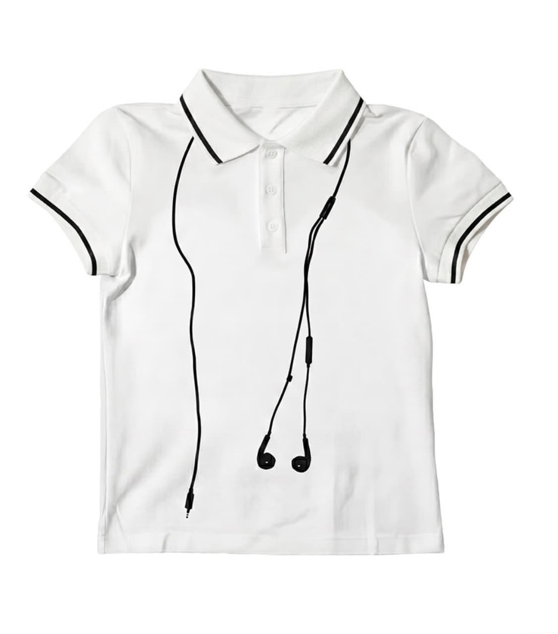 Plugged-In Contrast Cropped Polo Shirt  상품이미지1
