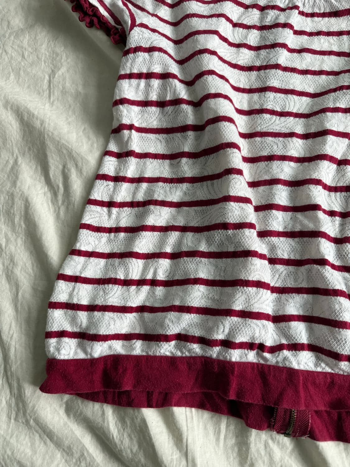 엑시즈팜 체리레드 니혼진 너드 단가라 레이스 집업 상품이미지6