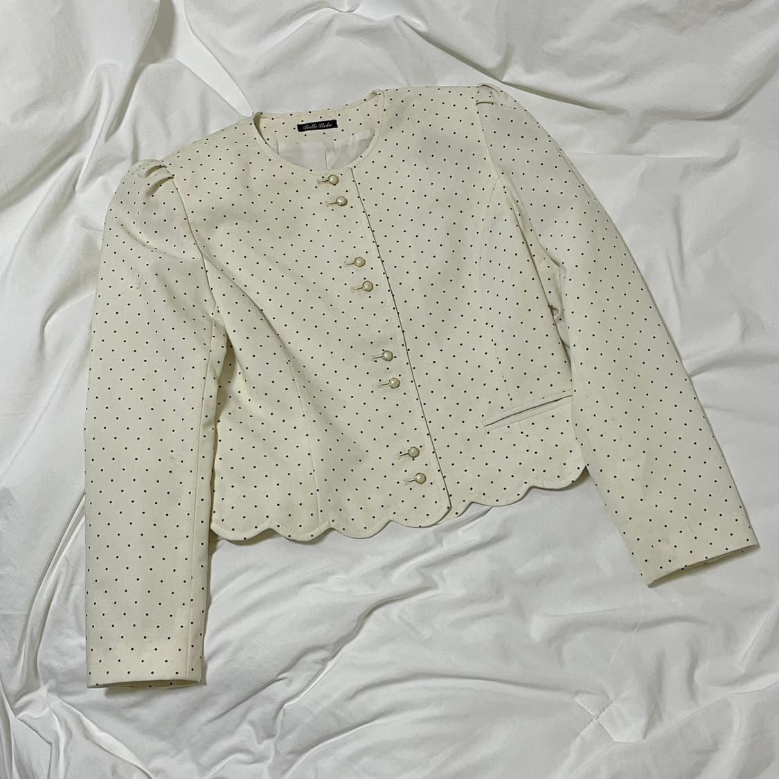 빈티지 ) 물결도트 화이트자켓 상품이미지2