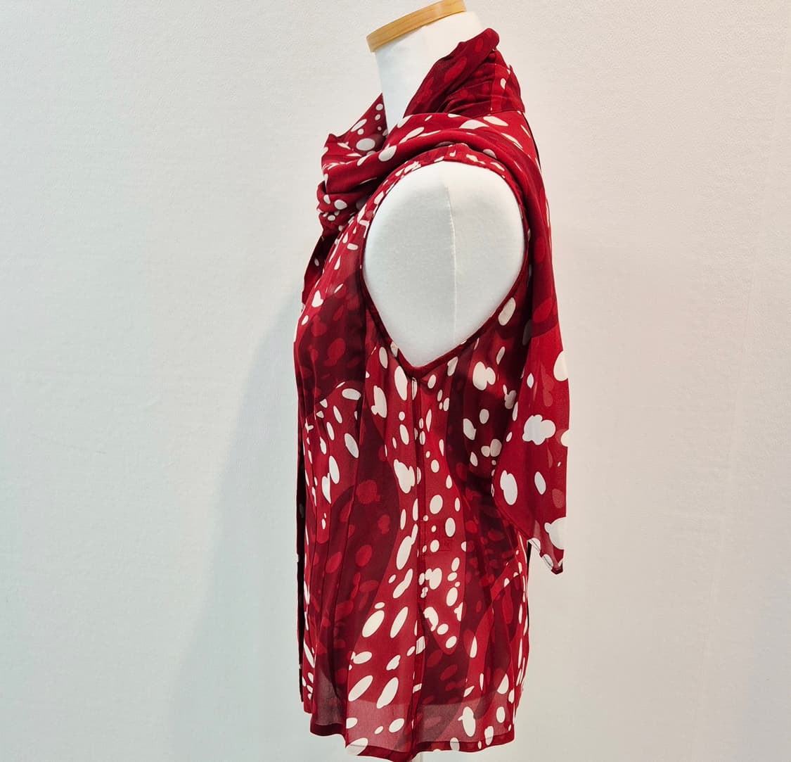 [중고명품셀렉트]에르메스 슬리브리스 실크 쉬폰 블라우스 36 상품이미지2