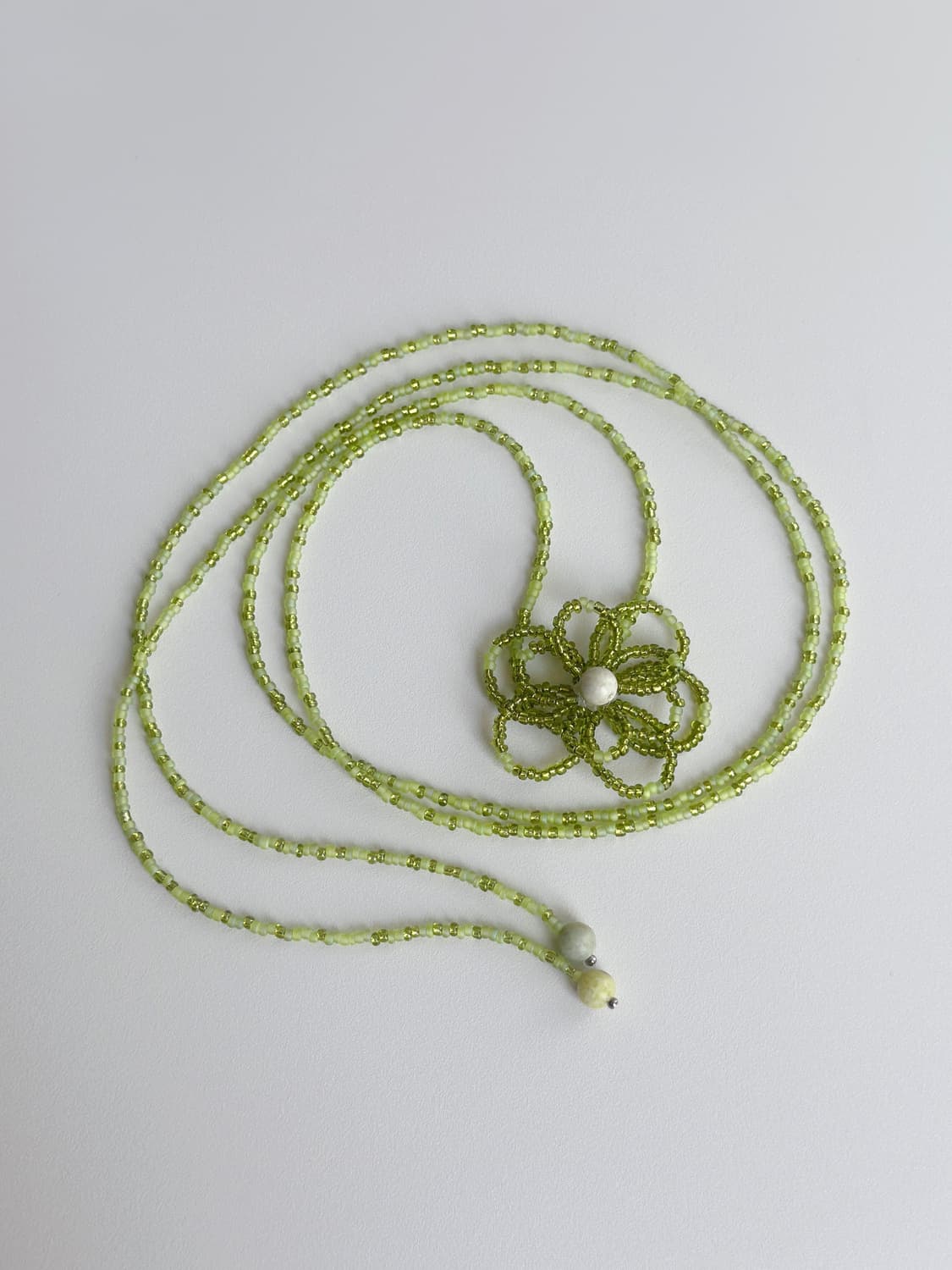 Vintage Green flower long necklace 상품이미지2