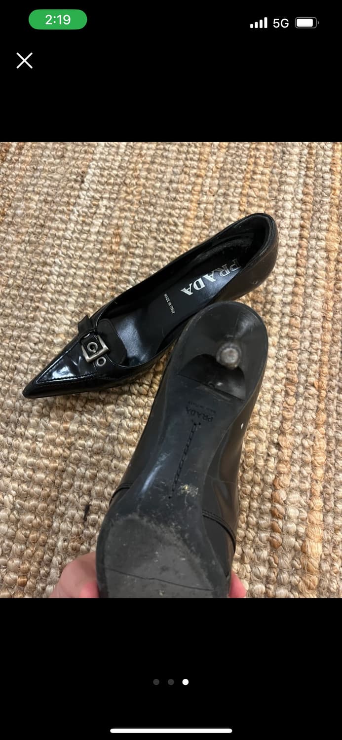 프라다 블랙 스틸레토 힐 225mm 상품이미지3