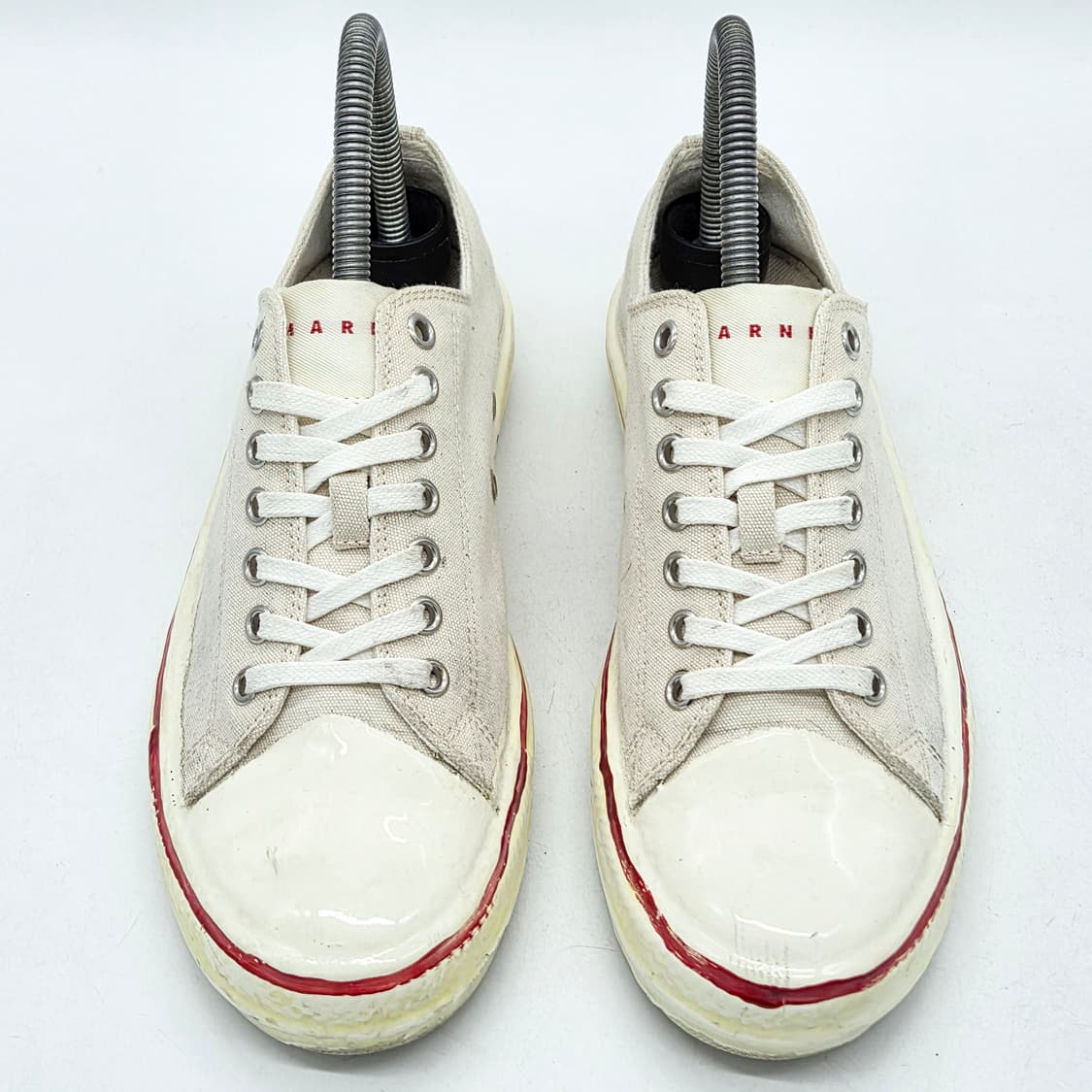  마르니 우먼스 GOOEY 로고 캔버스 스니커즈 화이트 (38)  상품이미지4