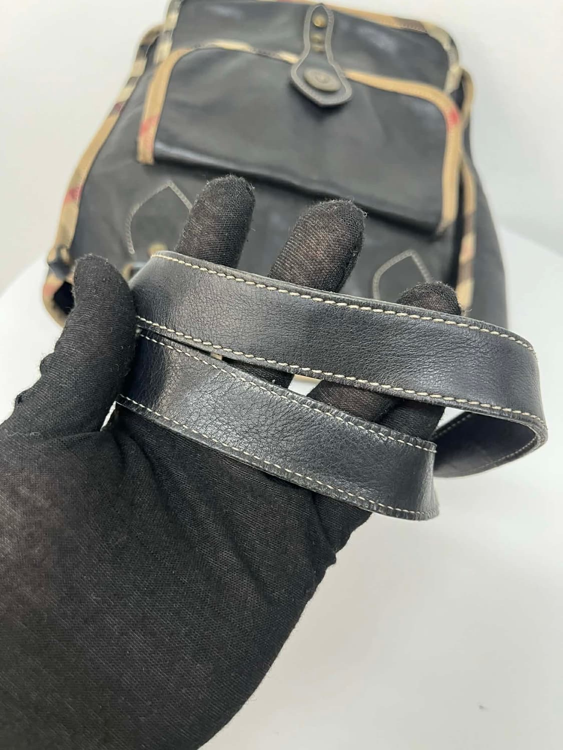 버버리 노바체크 가죽 트림 숄더 토트백 상품이미지10