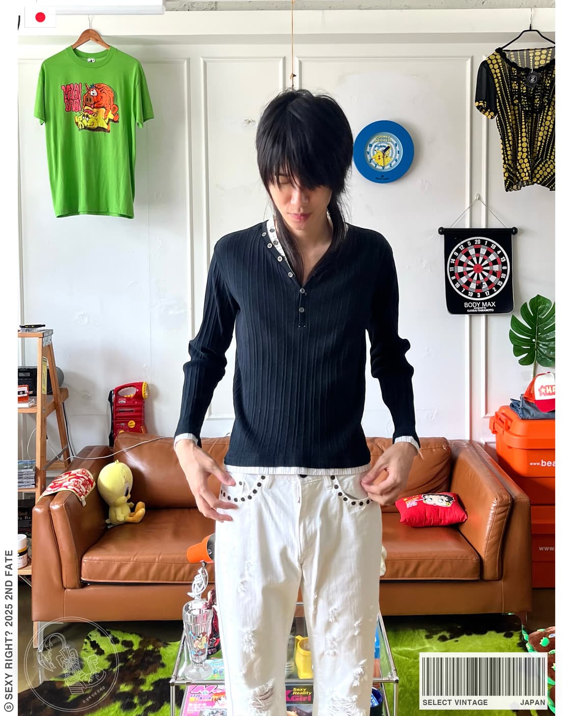 Jpn Vintage Stripe Docking Golgi Knit 상품이미지1