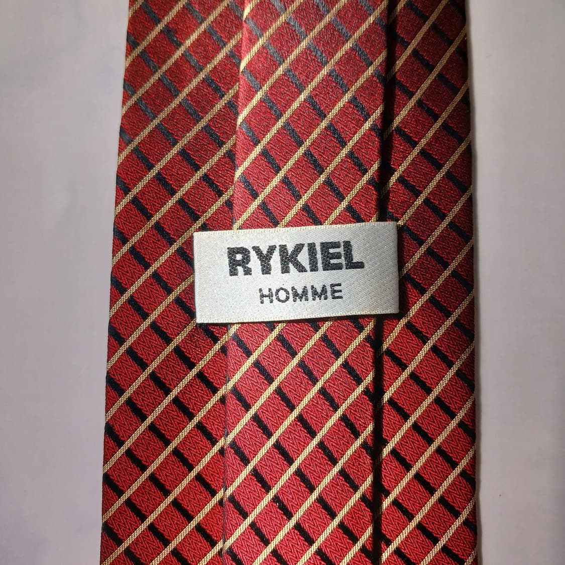 소니아 리키엘 실크 레드 스트라이프 넥타이 9.7cm A+등급 E918 상품이미지7