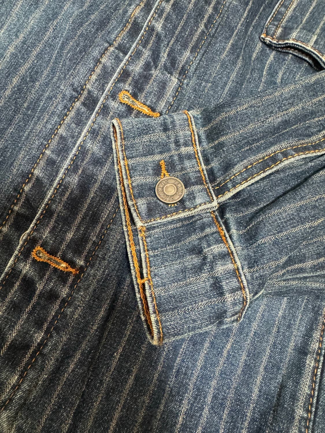 Vimannon 빈티지워싱 블루 스트라이프 데님자켓 상품이미지3