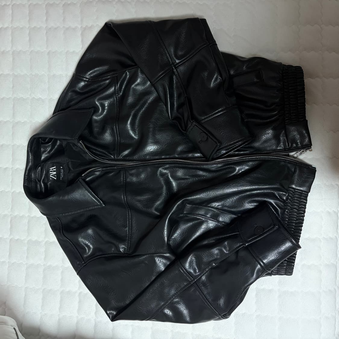 Zara 레더 봄버 자켓 xs 상품이미지5