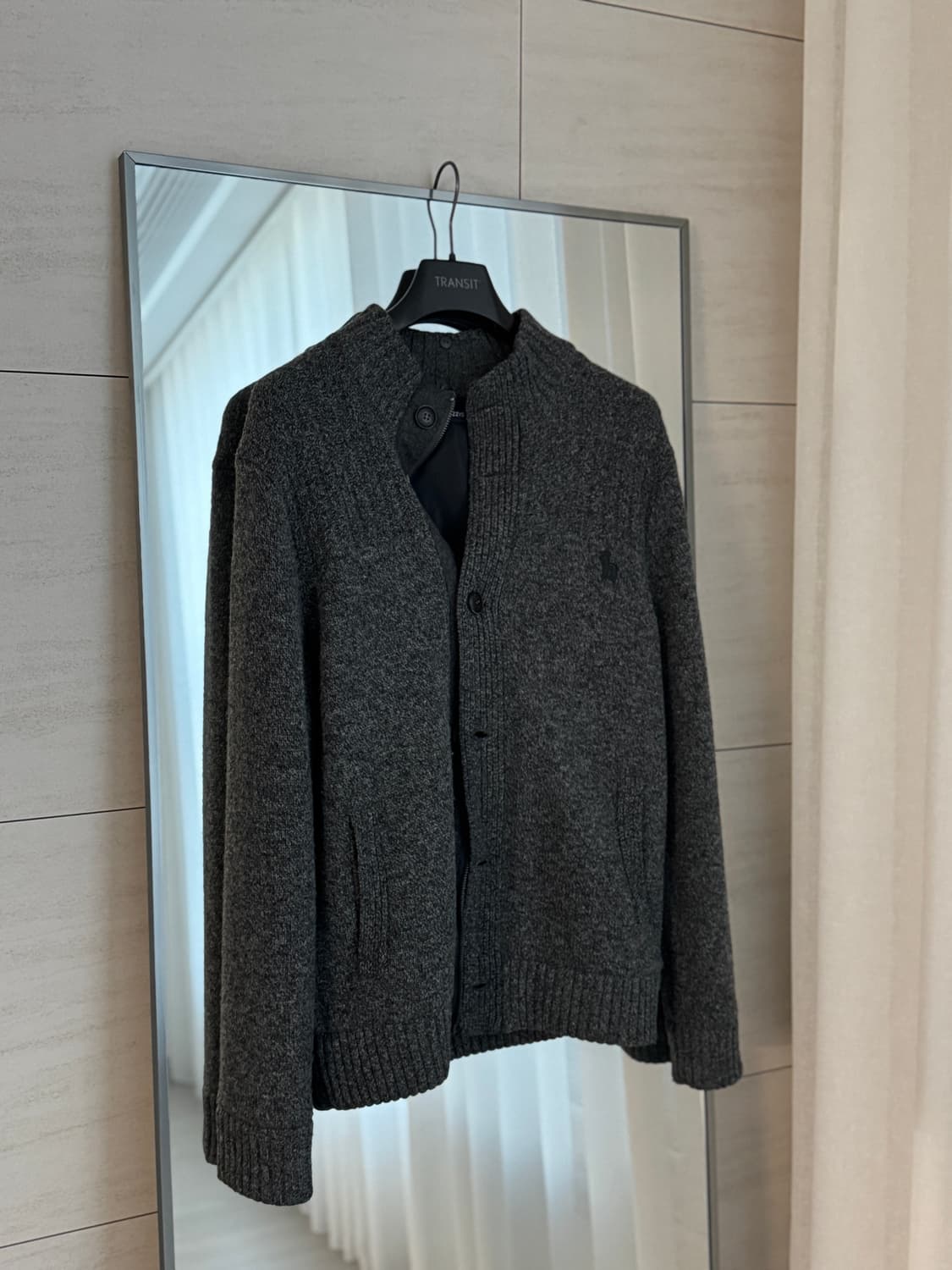 🖤 헤지스(Hazzys) 방풍 니트 집업 (100) 상품이미지2