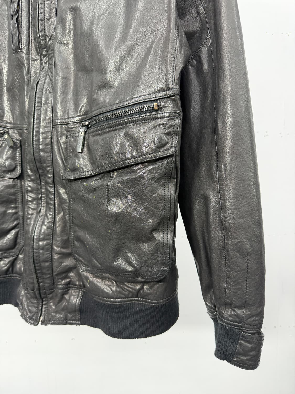 Perry Ellis lambskin biker jacket 상품이미지8