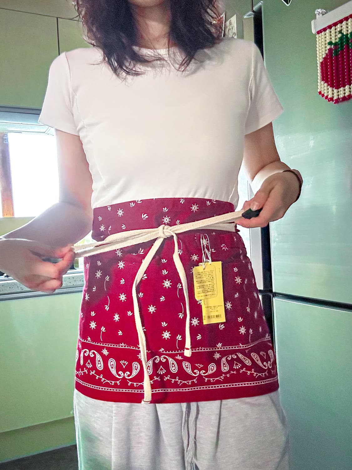 버건디 페이즐리 하프 앞치마 | ZAKANAKA 상품이미지1