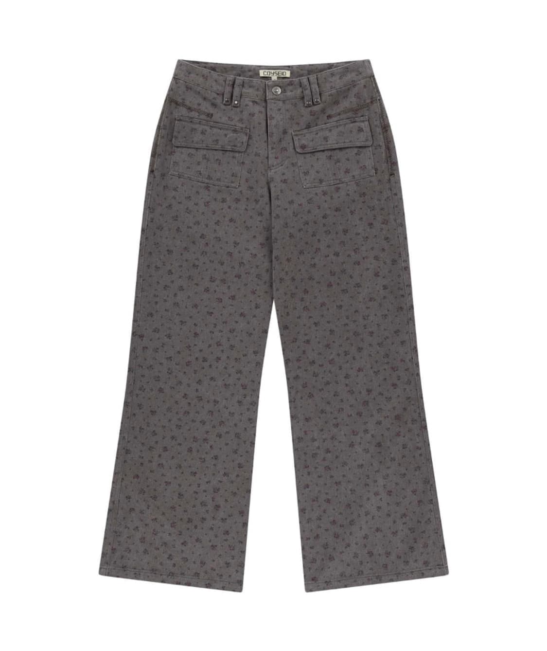 COYSEIO flower pattern pants puple gray 상품이미지1