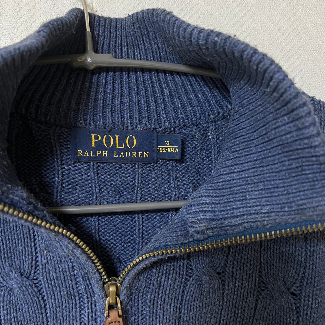 폴로 랄프로렌 케이블 니트 반집업 xl 상품이미지3