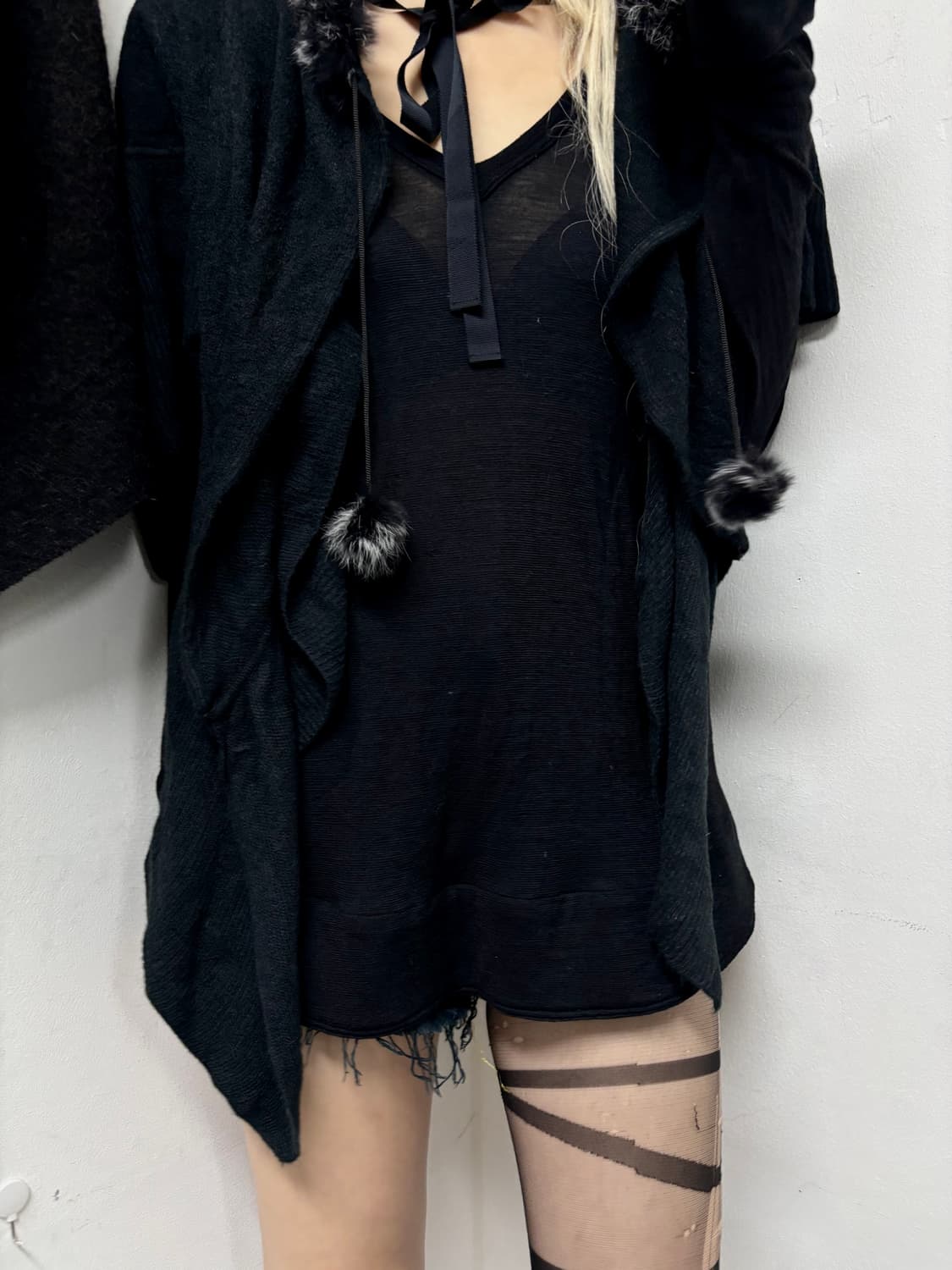 “Vintage”00‘s Black&Grey Cape 상품이미지5