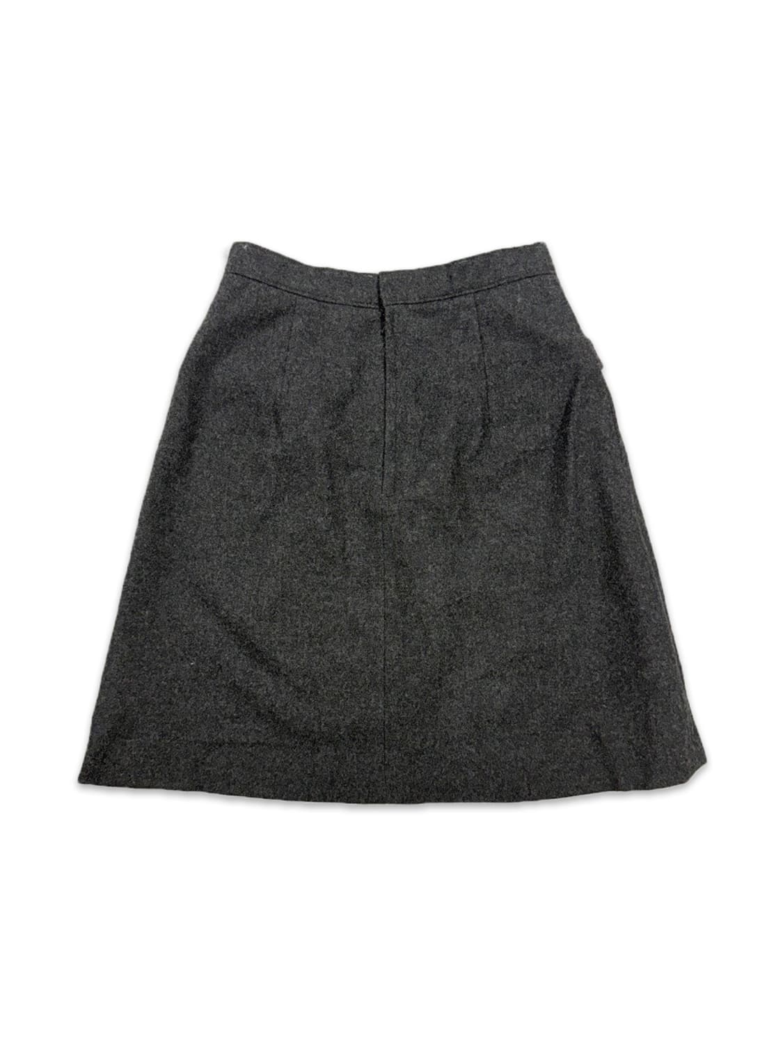 빈티지 다크 그레이 벨트 플리츠 미디 스커트 상품이미지4