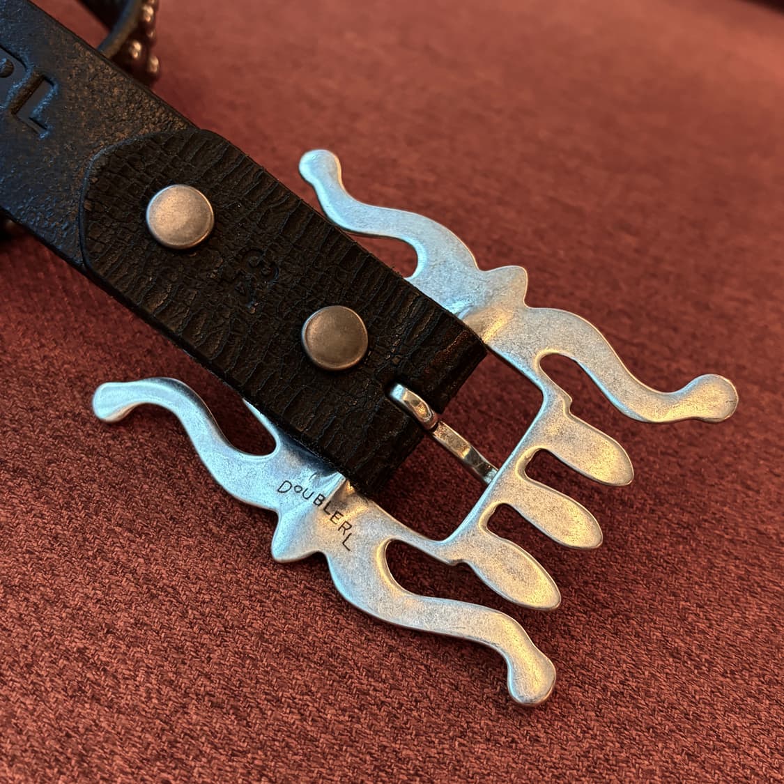 RRL / 더블알엘 스파이더 버클 스터드 크랙 버팔로 소가죽 벨트 상품이미지6