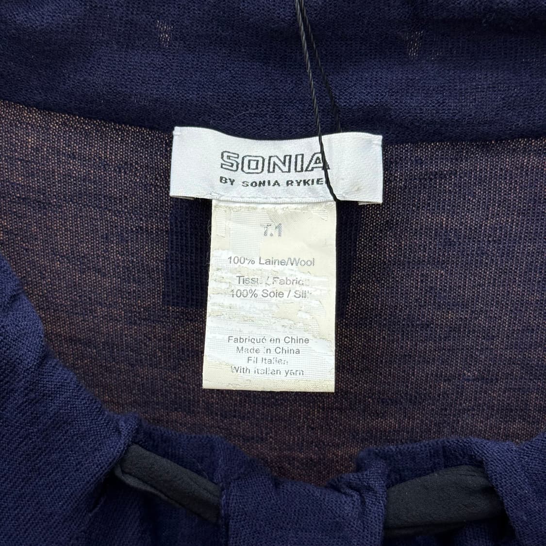 소니아 리키엘 반팔 스트라이프 티셔츠 스팽글 리본 장식 디테일 네이비 상품이미지7