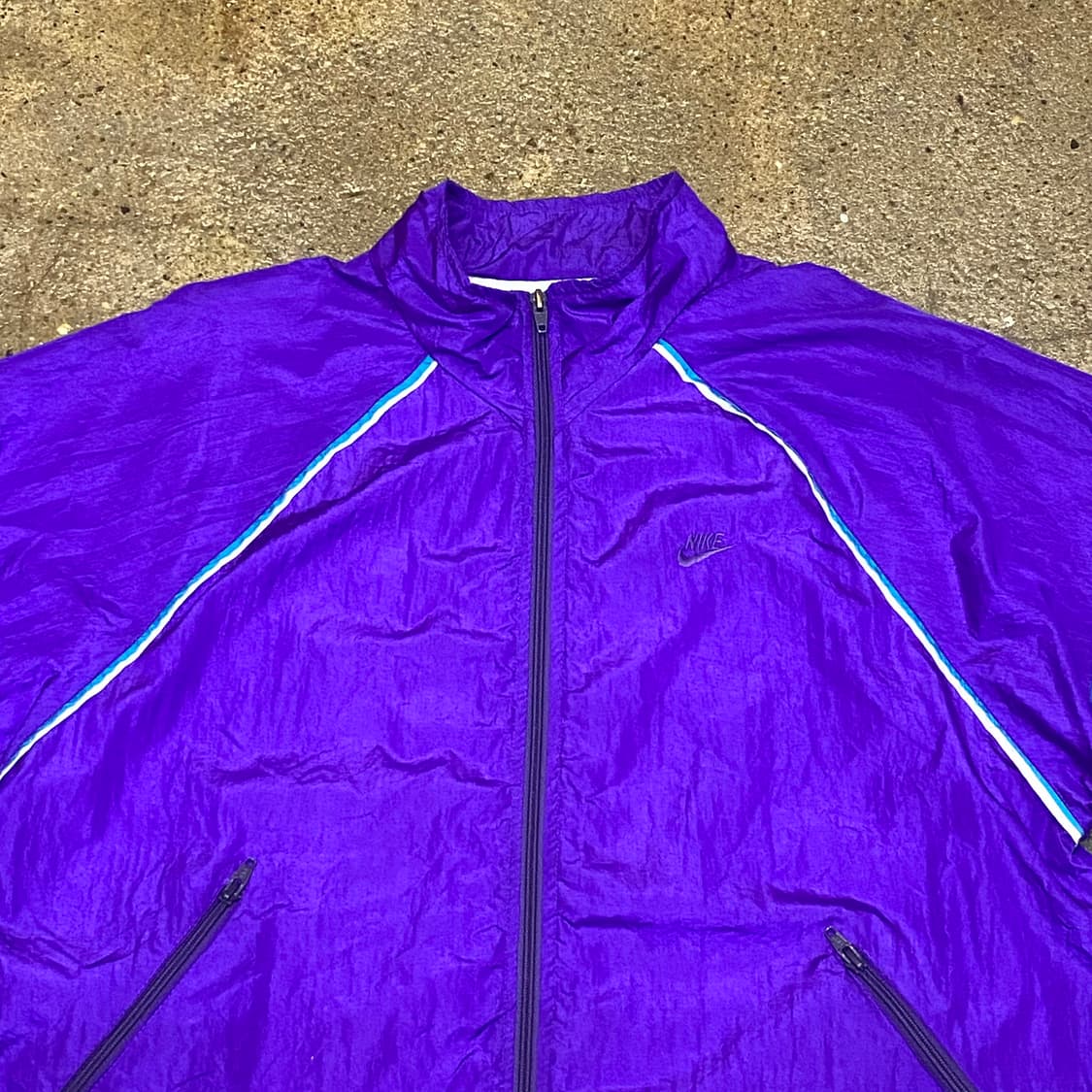 레어 80s Made in USA 빈티지 나이키 퍼플 바람막이 상품이미지2