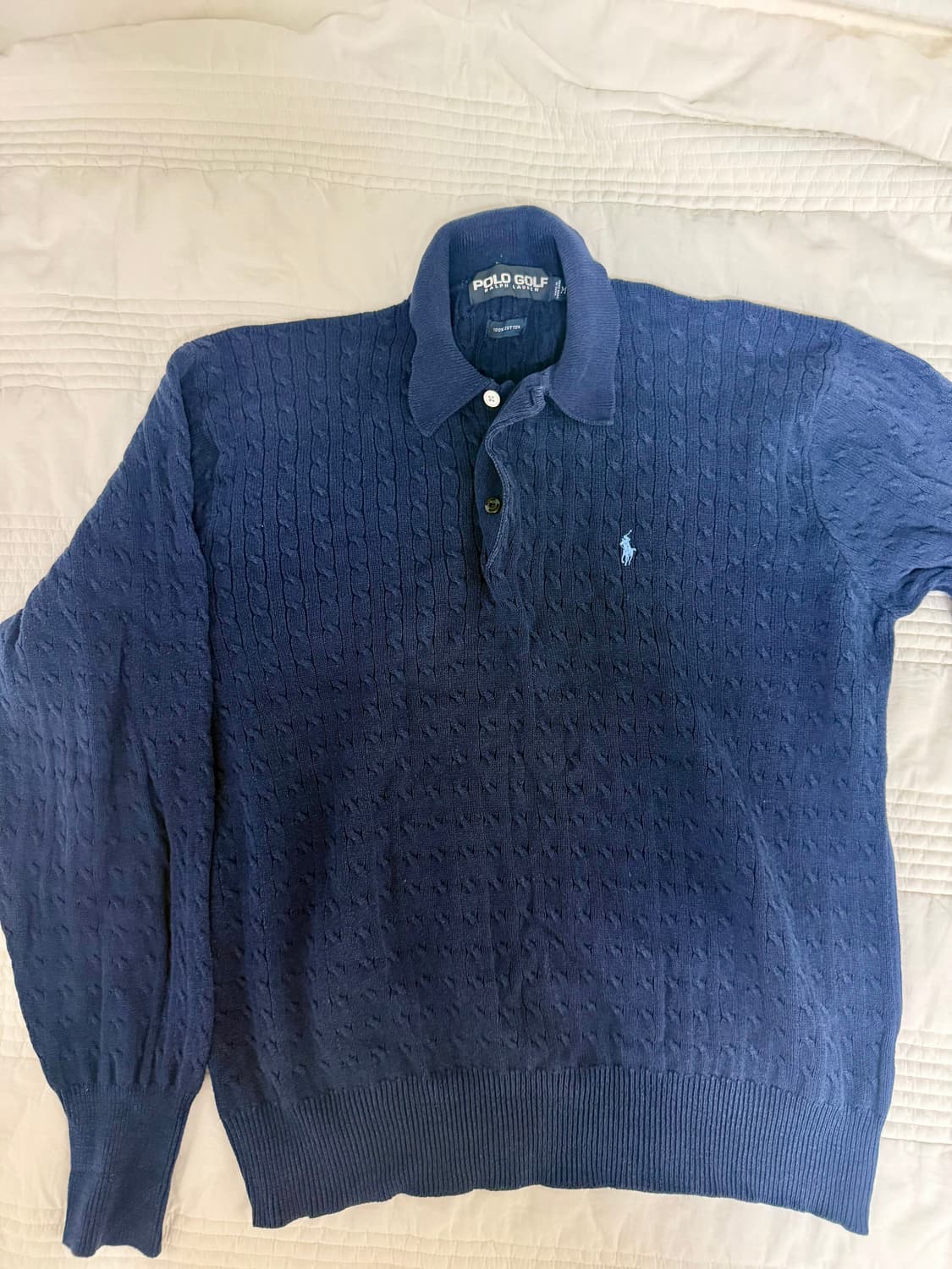 Polo 골프 케이블 카라니트 네이비 상품이미지1