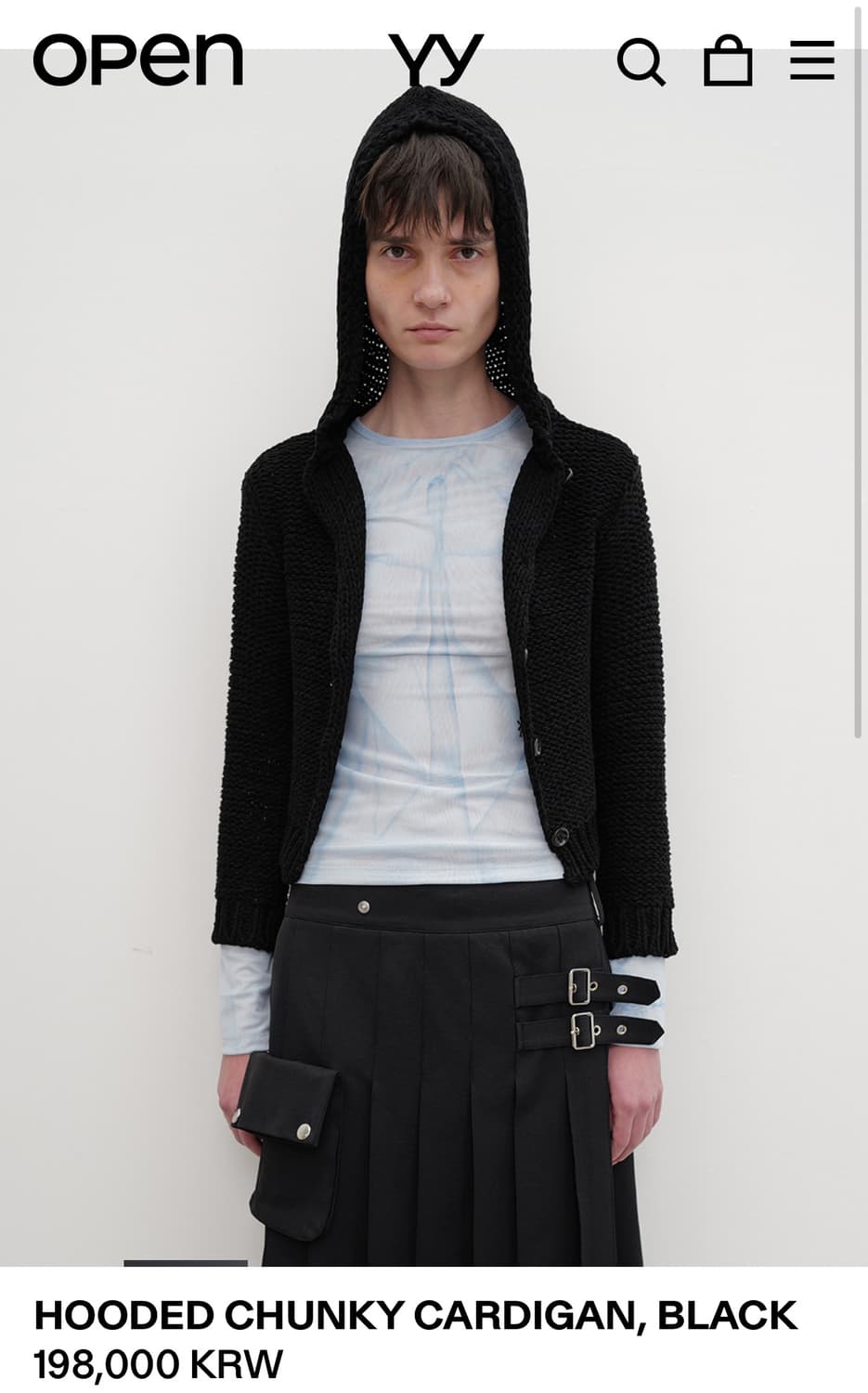 오픈와이와이 청키 후드 가디건 m 상품이미지2