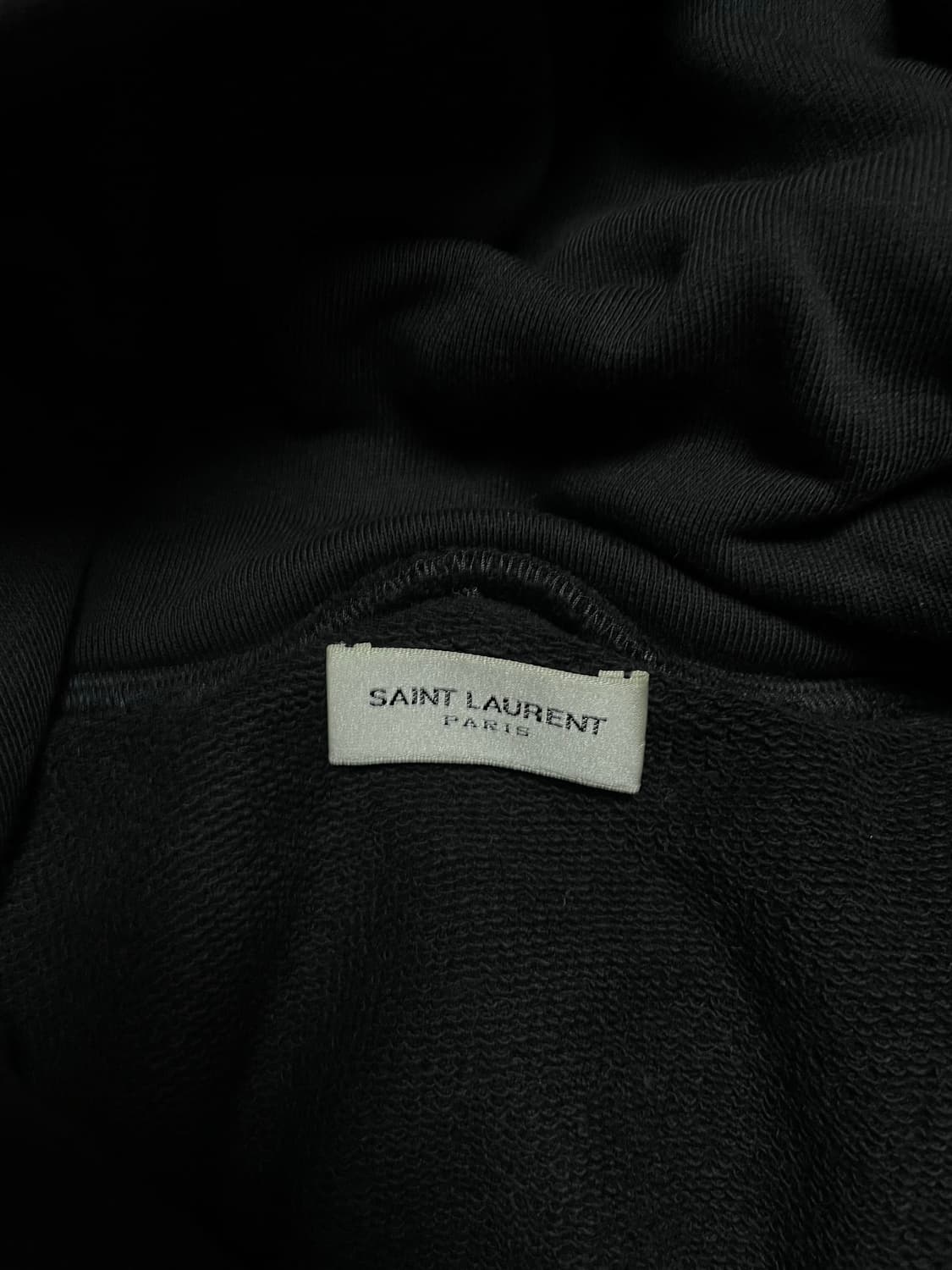 생로랑 가죽 슬리브 후드 티셔츠 상품이미지3