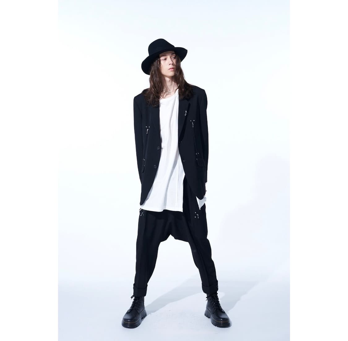 요지 야마모토 S’YTE 울 개버딘 슬림 사루엘 팬츠 팝니다. 상품이미지1