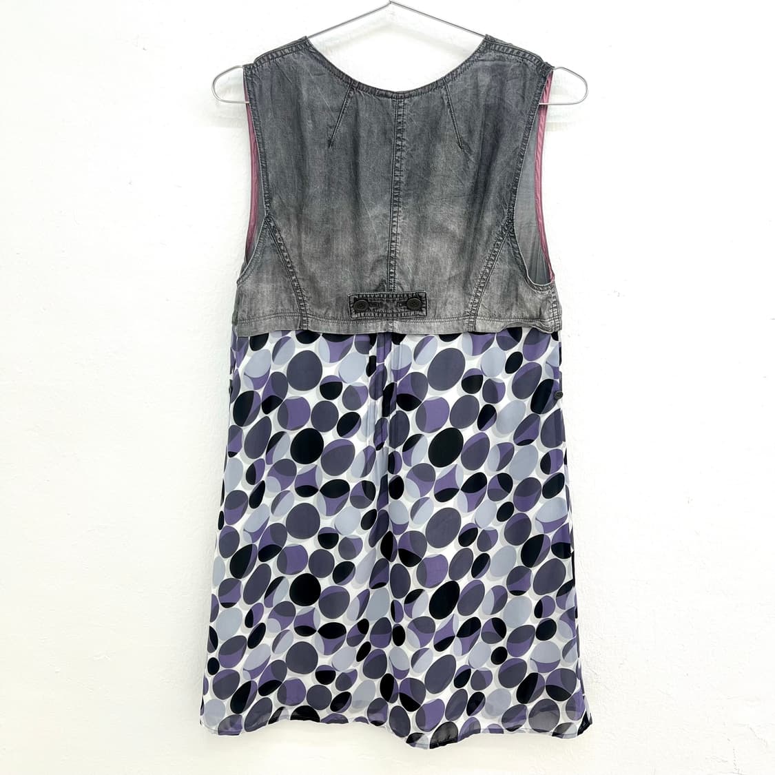 Denim layered polka dot sleeveless dress 상품이미지2