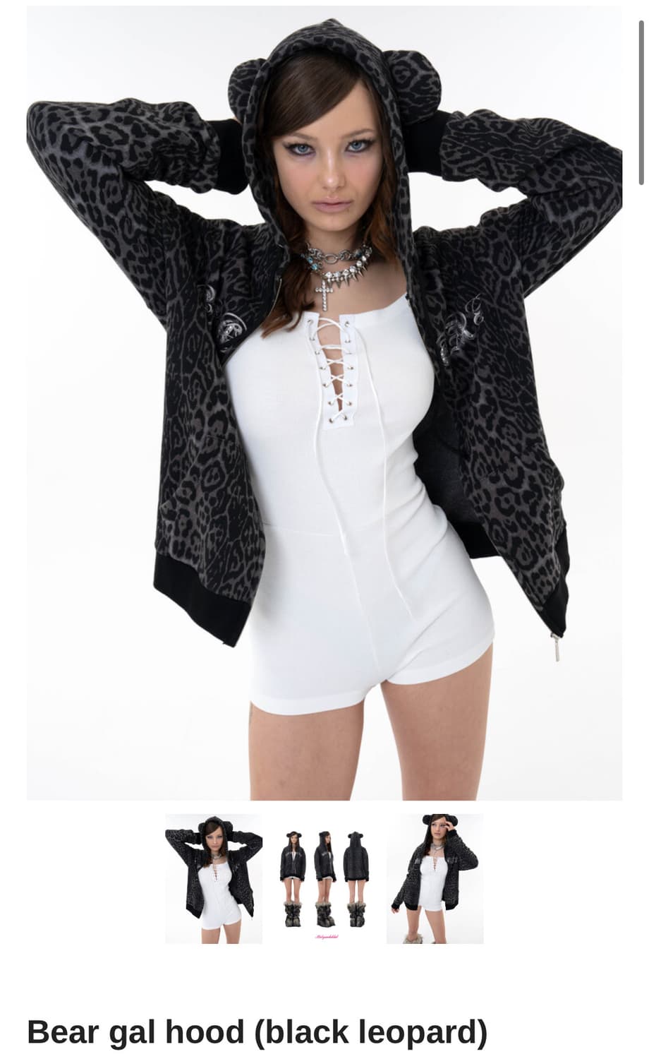 Bear gal hood (black leopard) 구해요 상품이미지1