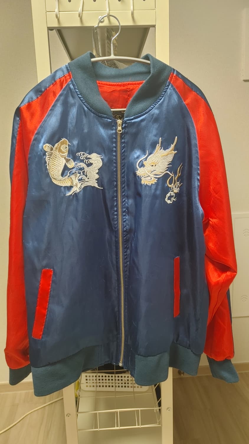 일본 빈티지 백룡 스카쟌 상품이미지1