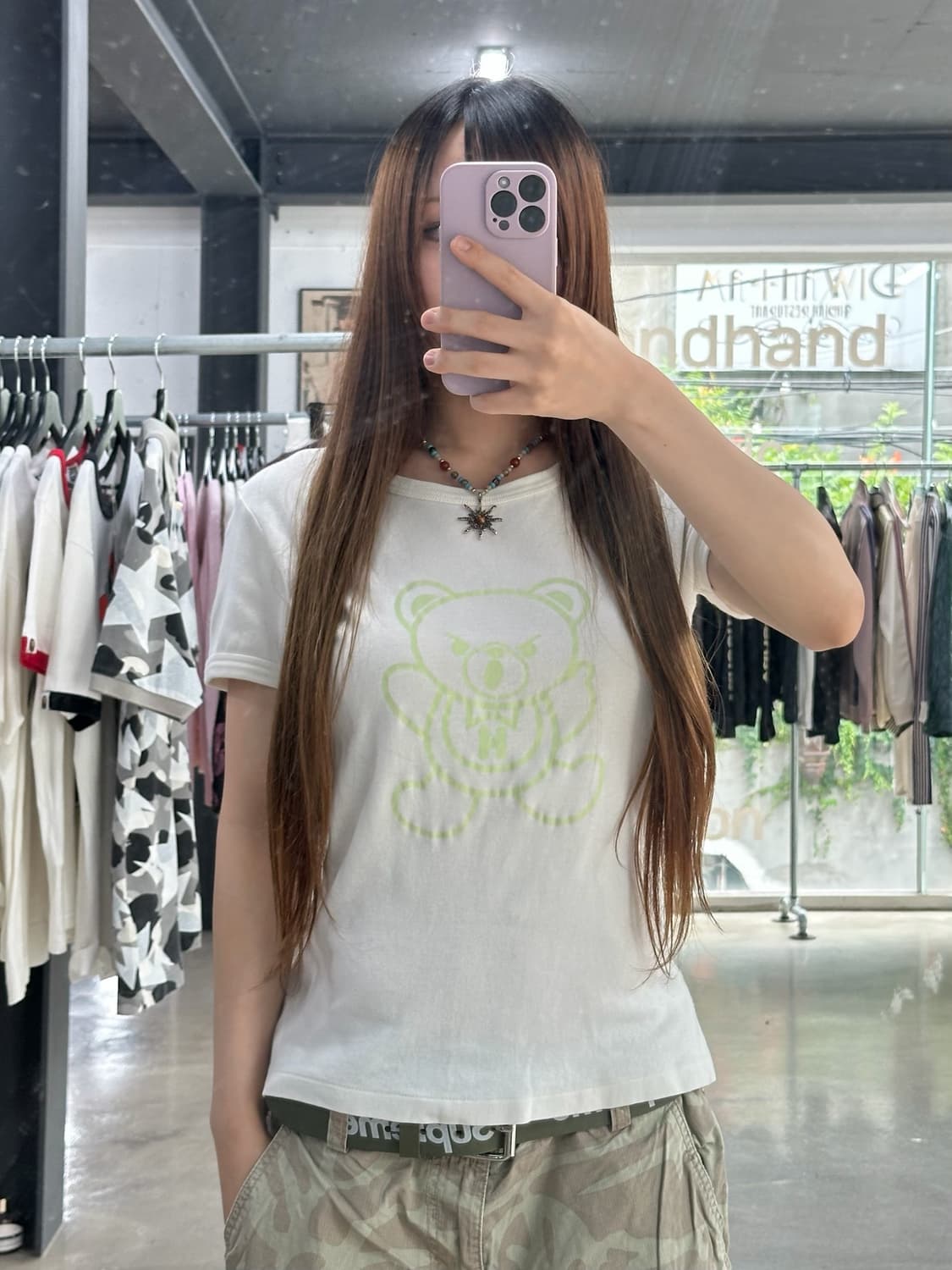 히스테릭글래머 퍽베어 프린팅 반팔티셔츠 상품이미지1