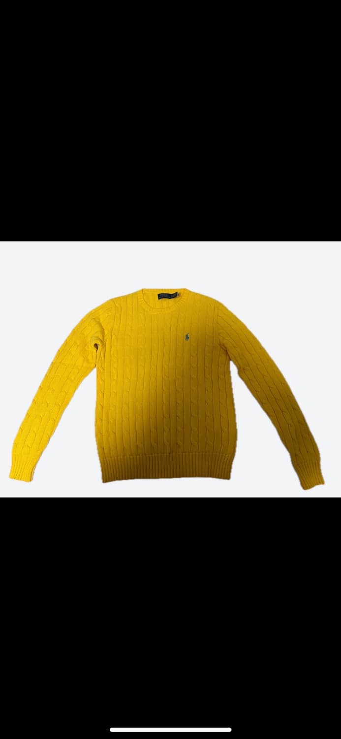 (새상품) 폴로 랄프로렌 옐로우 케이블 니트 S 노란색 정품 상품이미지3